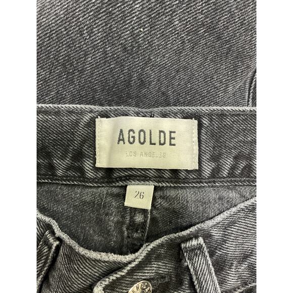 Agolde '90s' Black Crop Denim Jean Size 26 - Picture 4 of 5